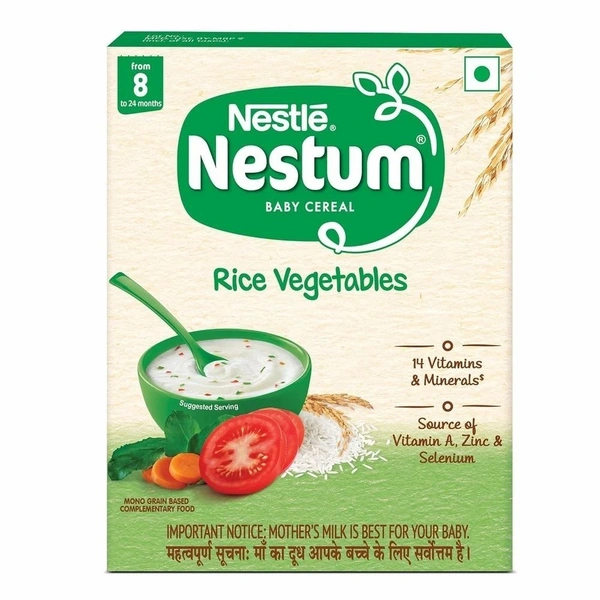 Nestle Nestum Baby Cereal - Rice vegetables (From 8 to 24 months) - 300g, Bag-in-Box Pack - 300 gm