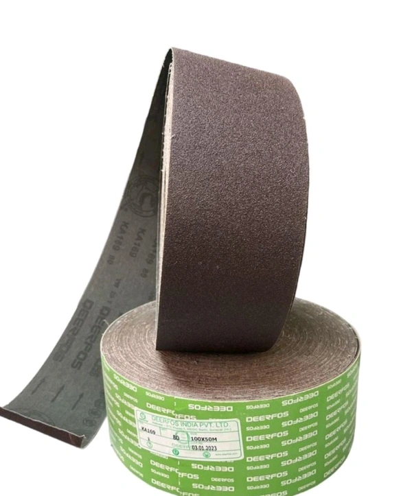 Deerfos DEERFOS EMERY CLOTH ROLL Size 4inch X 50 Meter Red Aloxide KA169 WOOD & METAL - P120