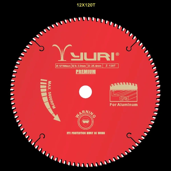 YURI Yuri Premium T.C.T Saw Blades For Aluminium - 12 X 120T