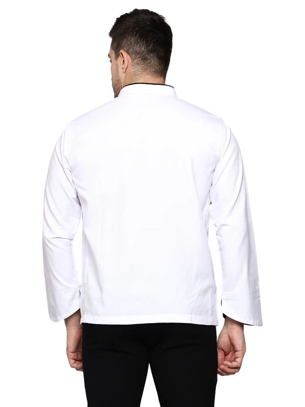 White Chef Coat (Black Piping) - S