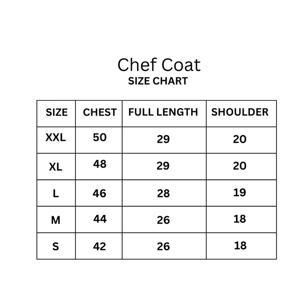 White Chef Coat (Black Piping) - XL