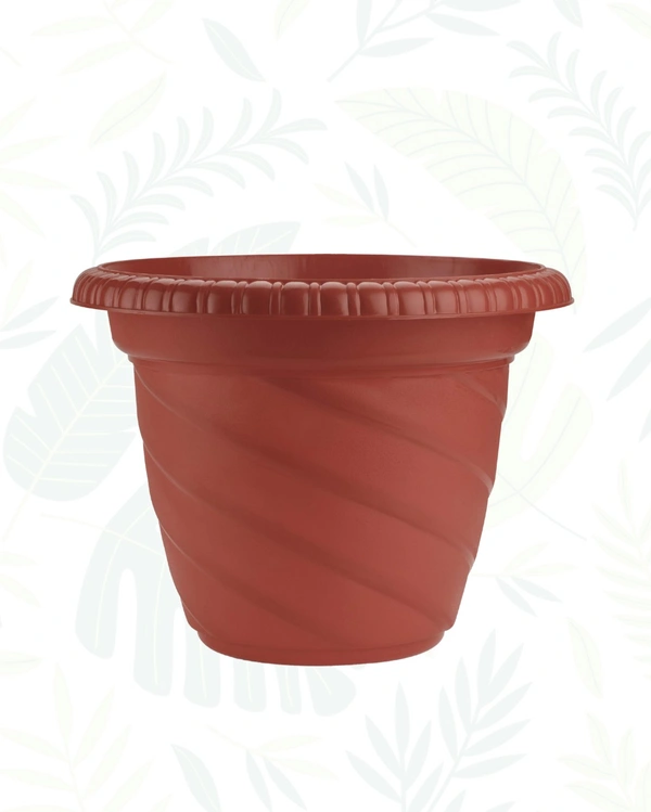  TWISTER POT 08 INCH SEMI - 8 in, Teracota