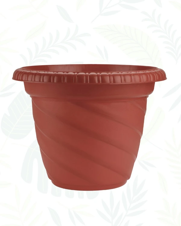 TWISTER POT 10 INCH SEMI - 10 in, Teracota