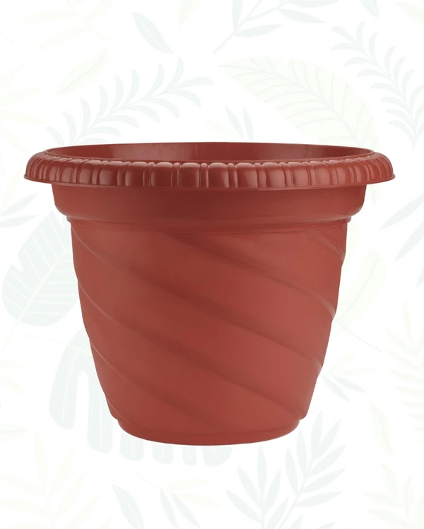 TWISTER POT 12 INCH SEMI - 12 in, Teracota