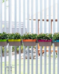 SET OF 2 ARTY RECTANGLE PLANTERS-11 In - Green & Mocca
