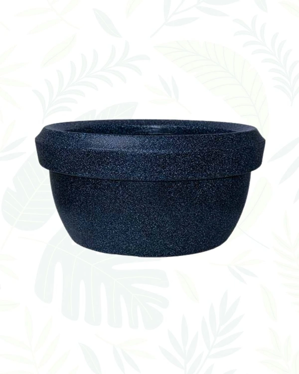 LOTUS BOWL PLANTERS - 24 Inch, Midnight Stone