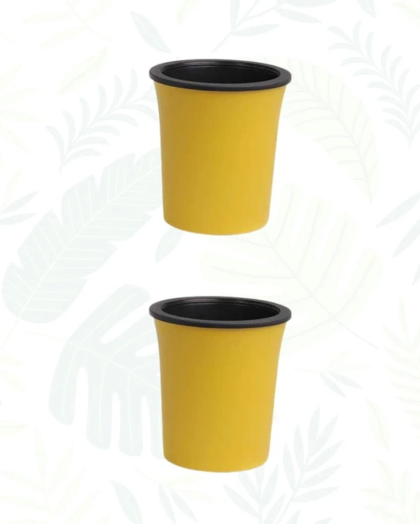 Set of 2  OSLO PLANTERS  - 4 Inch, Yellow