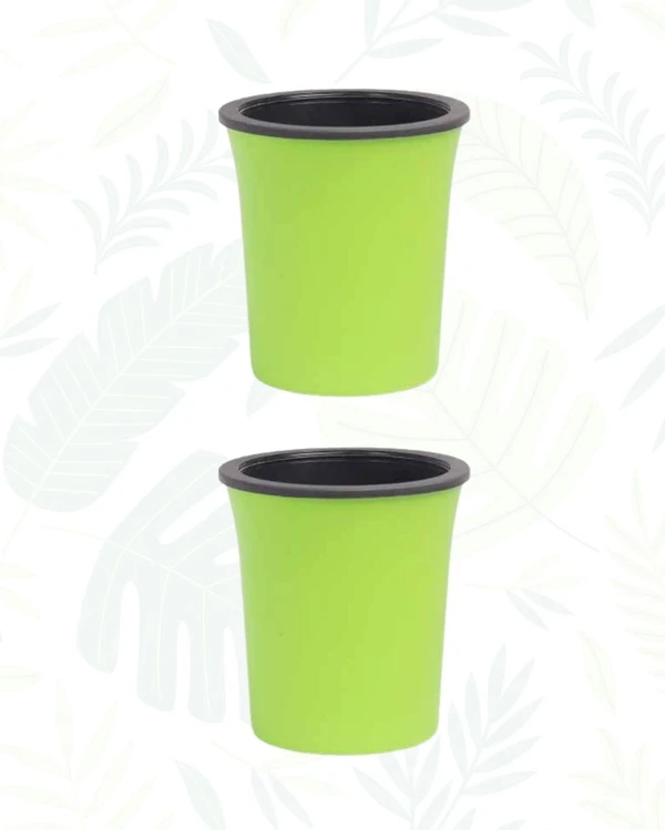 Set of 2  OSLO PLANTERS  - 4 Inch, Green
