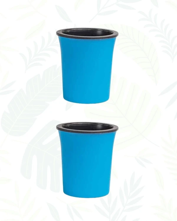 Set of 2  OSLO PLANTERS  - 4 Inch, Blue