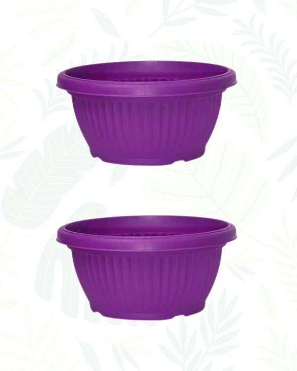 SET OF 2 BELLO BOWL PLANTER - 12 Inch, Purple