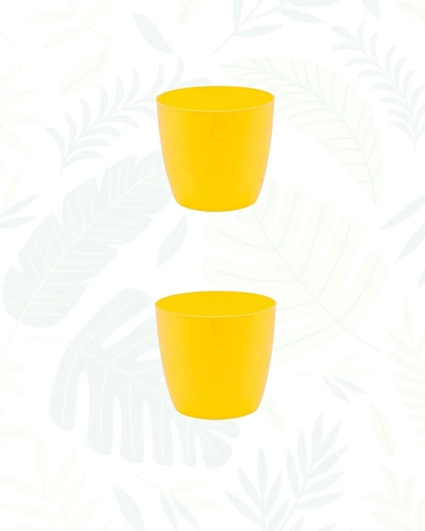 Set of 2 VALENCIA PLANTERS - 4 Inch, Yellow