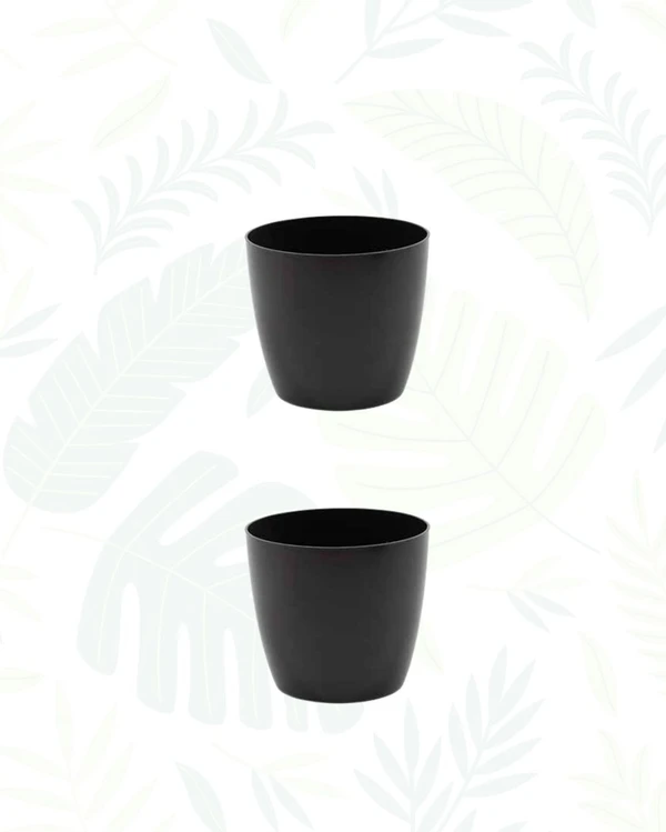 Set of 2 VALENCIA PLANTERS - 4 Inch, Black