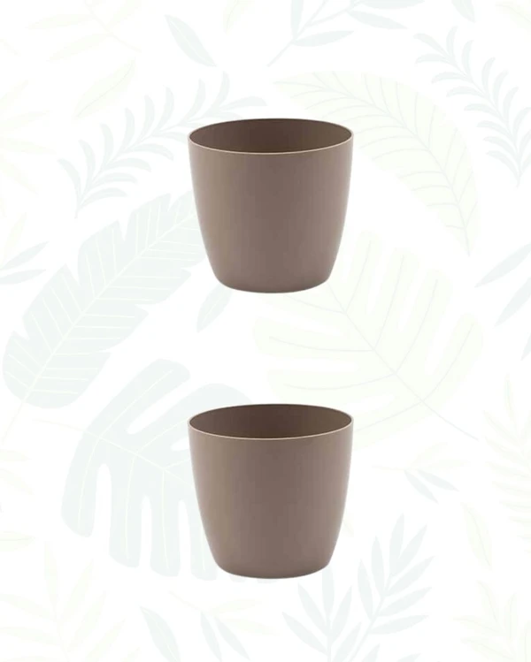 Set of 2 VALENCIA PLANTERS - 5.5 Inch, Mocca