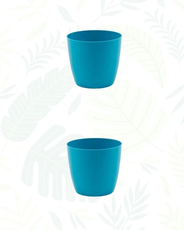 Set of 2 VALENCIA PLANTERS - 5.5 Inch, Blue