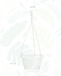 SET OF 2 BELLO HANGING PLANTER WITH PLATE- 7  In - Blue