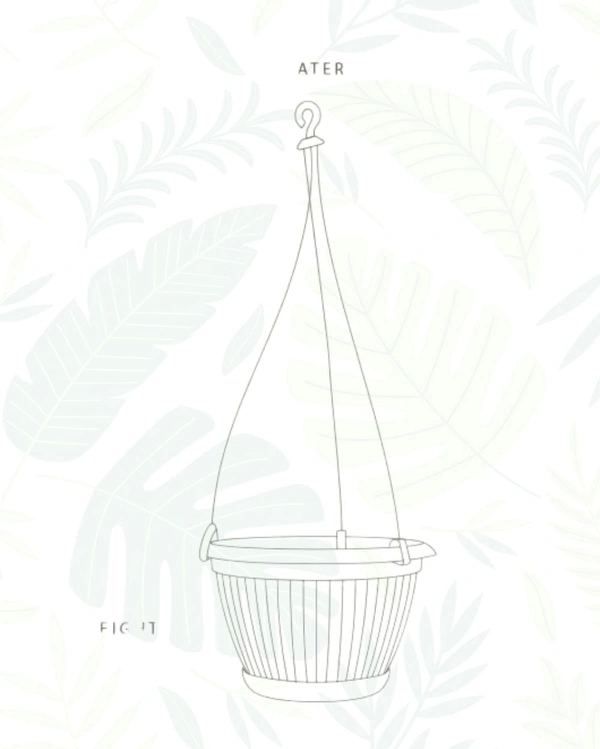 SET OF 2 BELLO HANGING PLANTER WITH PLATE- 7  In - Blue