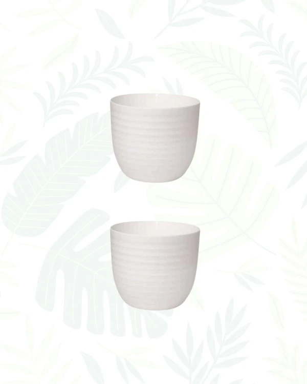 Set of 2  VERONA PLANTERS - 5.5 Inch, White