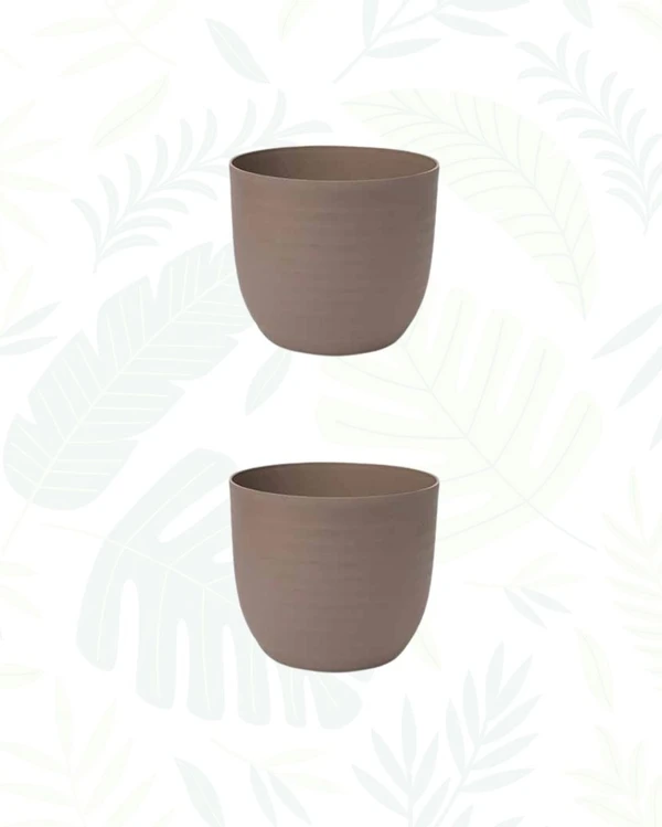 Set of 2  VERONA PLANTERS - 5.5 Inch, Mocca