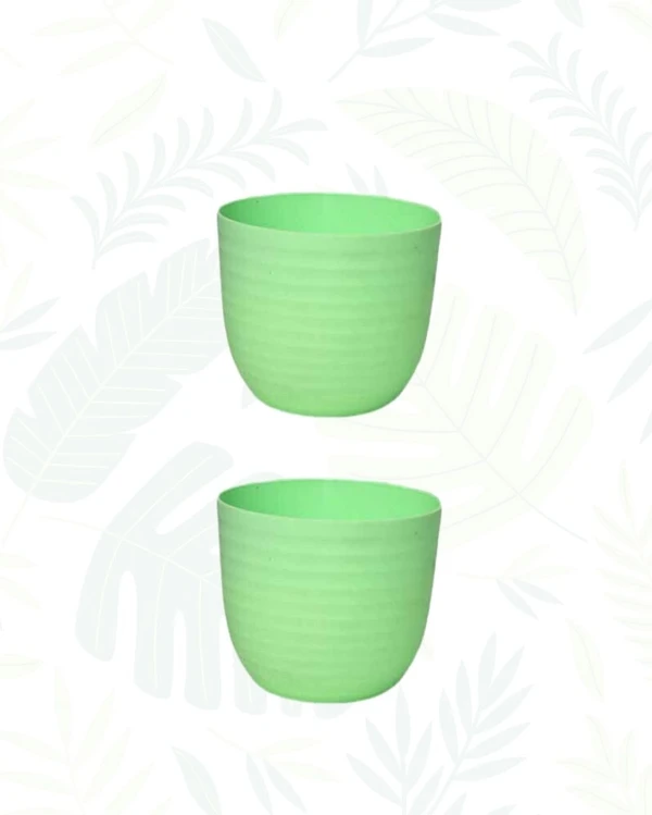 Set of 2  VERONA PLANTERS - 4 Inch, Green