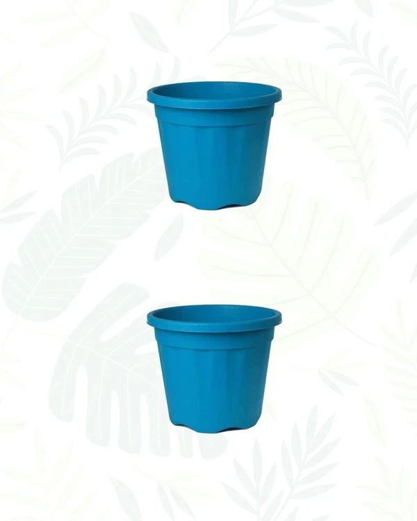 Set of 2 GROWER POT - 8 Inch, Blue