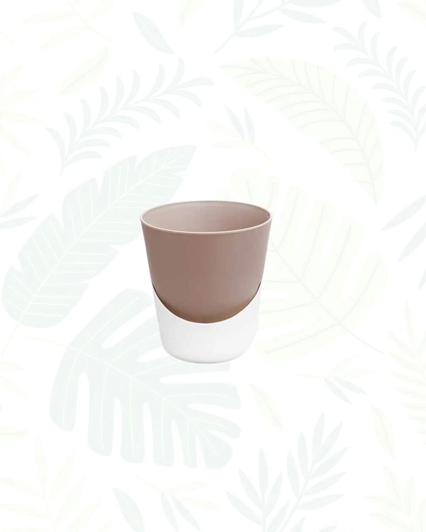 ATLANTIS SELF-WATERING PLANTERS - 4 Inch, Mocca & White