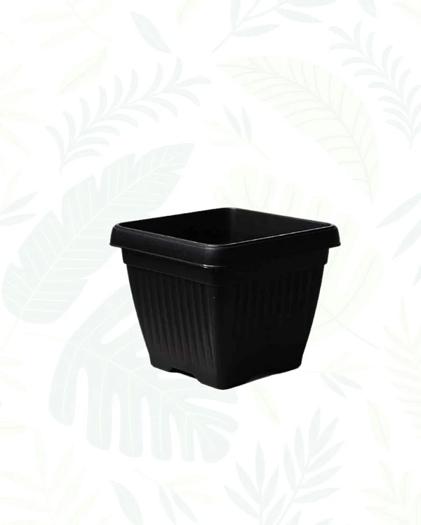 BELLO SQUARE PLANTER - 8 Inch, Black