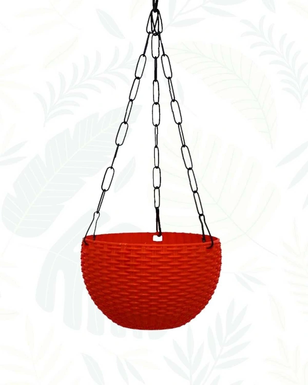 E-SERIES EURO BASKET WITH IRON CHAIN - 8 INCH, RED