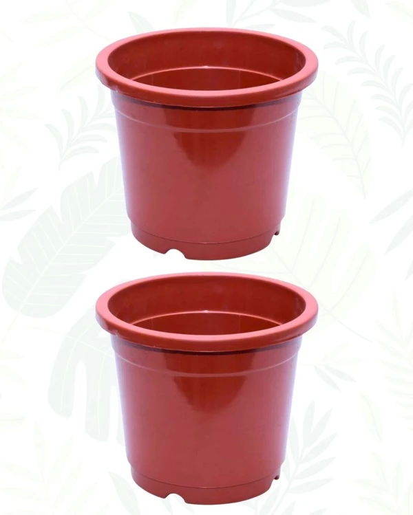 Set of 2 Nursery Pots - 7 Inch, Brown