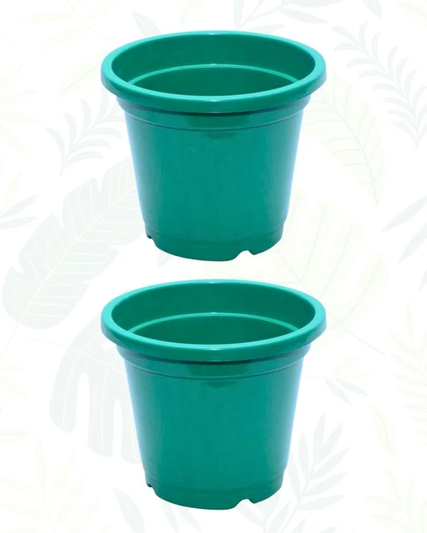 SET OF 2 NURSERY POTS - 7 Inch, Green