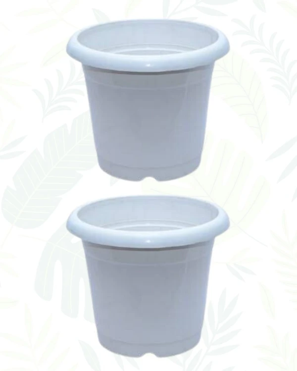 SET OF 2 NURSERY POTS - 9 Inch, White