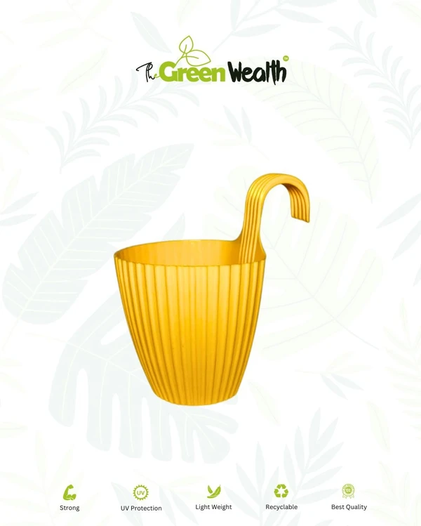 Mega Hook Planter - 7 Inch, Yellow