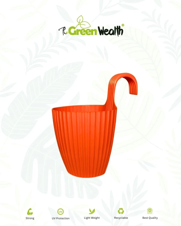 MEGA HOOK PLANTER - 7 Inch, Orange