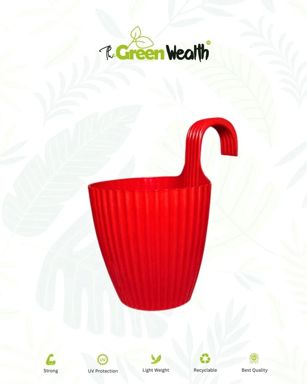 Mega Hook Planter - 7 Inch, Red