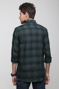 TUSCOT Men's Multicoloured Casual Cotton Shirt with Long Sleeves and Checked Pattern TT-CS1007 - MEDIUM
