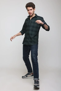TUSCOT Men's Multicoloured Casual Cotton Shirt with Long Sleeves and Checked Pattern TT-CS1007 - MEDIUM