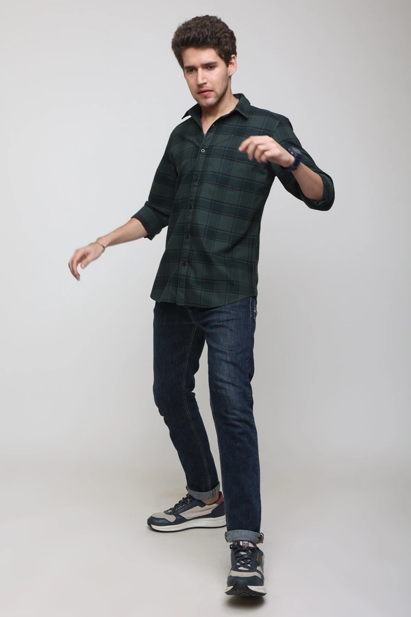 TUSCOT Men's Multicoloured Casual Cotton Shirt with Long Sleeves and Checked Pattern TT-CS1007 - MEDIUM