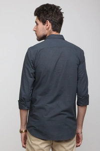 TUSCOT Men's Plain Casual Cotton Shirt with Spread Collar and Long Sleeves TT-CS1016 - LARGE, Grey