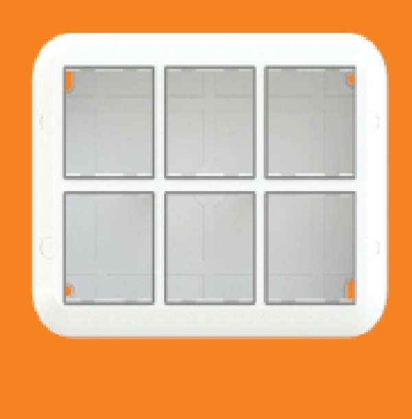 12   Module (Sq) Gang Box  , 5 Pcs In Box Sara