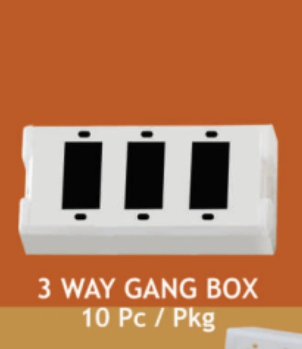 3  Way Gang Box Topson , 10 Pcs In Box 