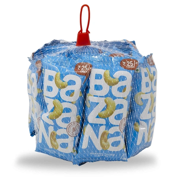 Bazana Roasted Salted Cashews | 24 Packs of 18g Each