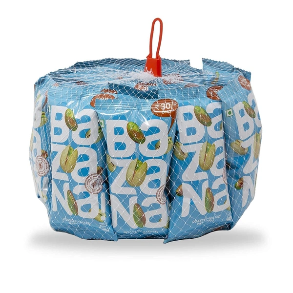 Bazana Roasted Salted Pistachios|24 Packs, 17g each