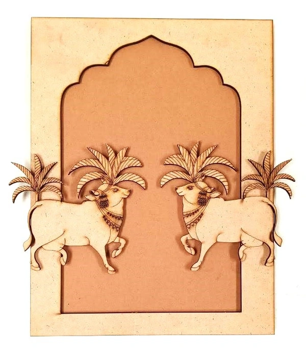 Rajasthani Traditional Jharokha with Pichwai Cow  - II