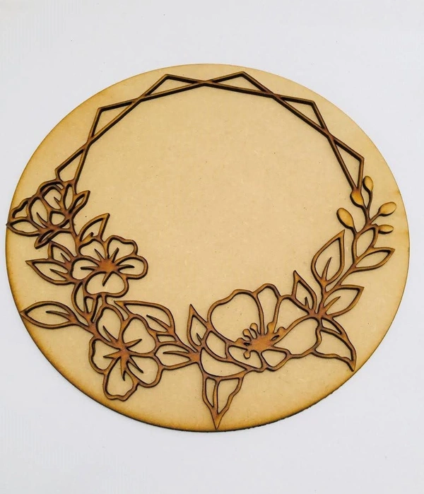 Floral Wreath Double layer Name Plate -3