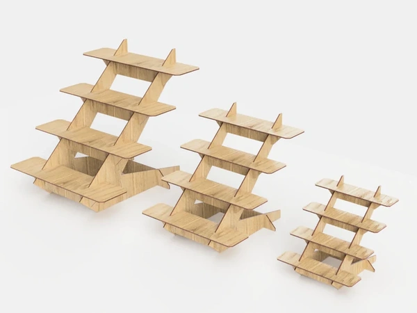 4 Layer Retail Counter Display Stand  Set 3 Sizes Store Shelves