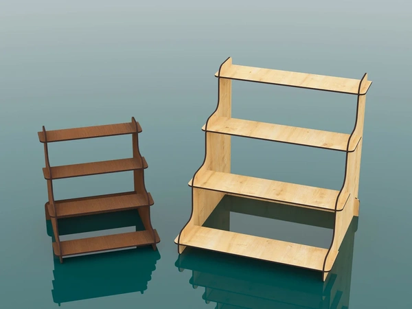 4 Shelf display stand made of 5mm MDF