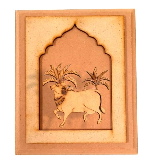Hand Carved Jharokha With Left Pichwai Cow -2