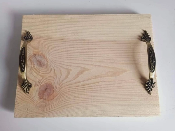 Pinewood Tray with Brass Handles