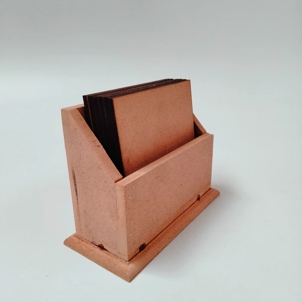 Square Coaster Set With Box Stand