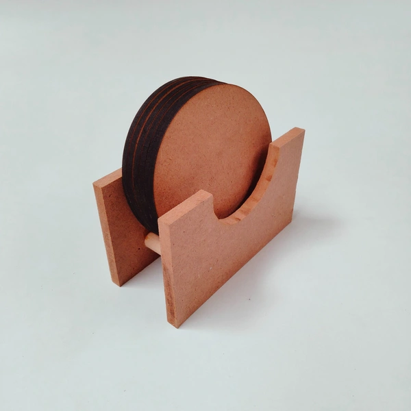 Round Coaster Set With Box Stand