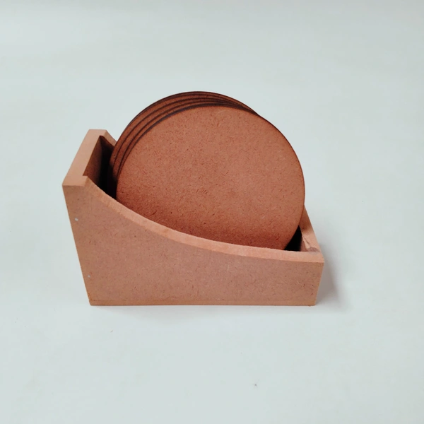 Round Coaster Set With Box Stand